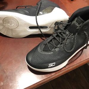 black white SC high top basketball shoes